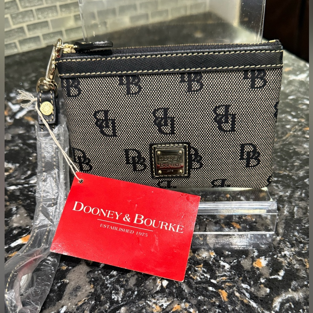 DOONEY & BOURKE Monogram Black and Gray Pouch